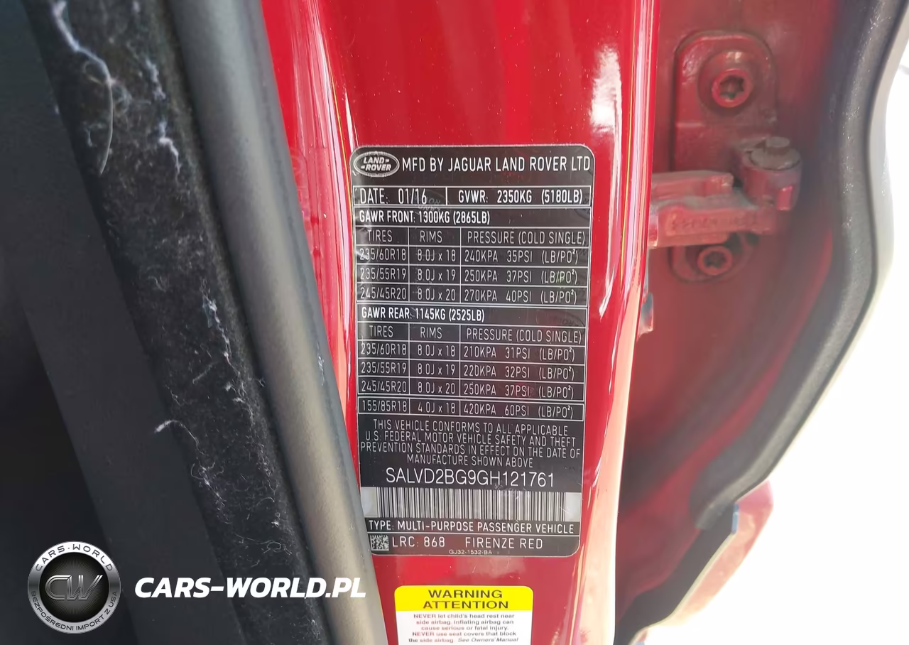 2016 Land Rover Range Rover Evoque Hse Dynamic VIN:SALVD2BG9GH121761 - 9
