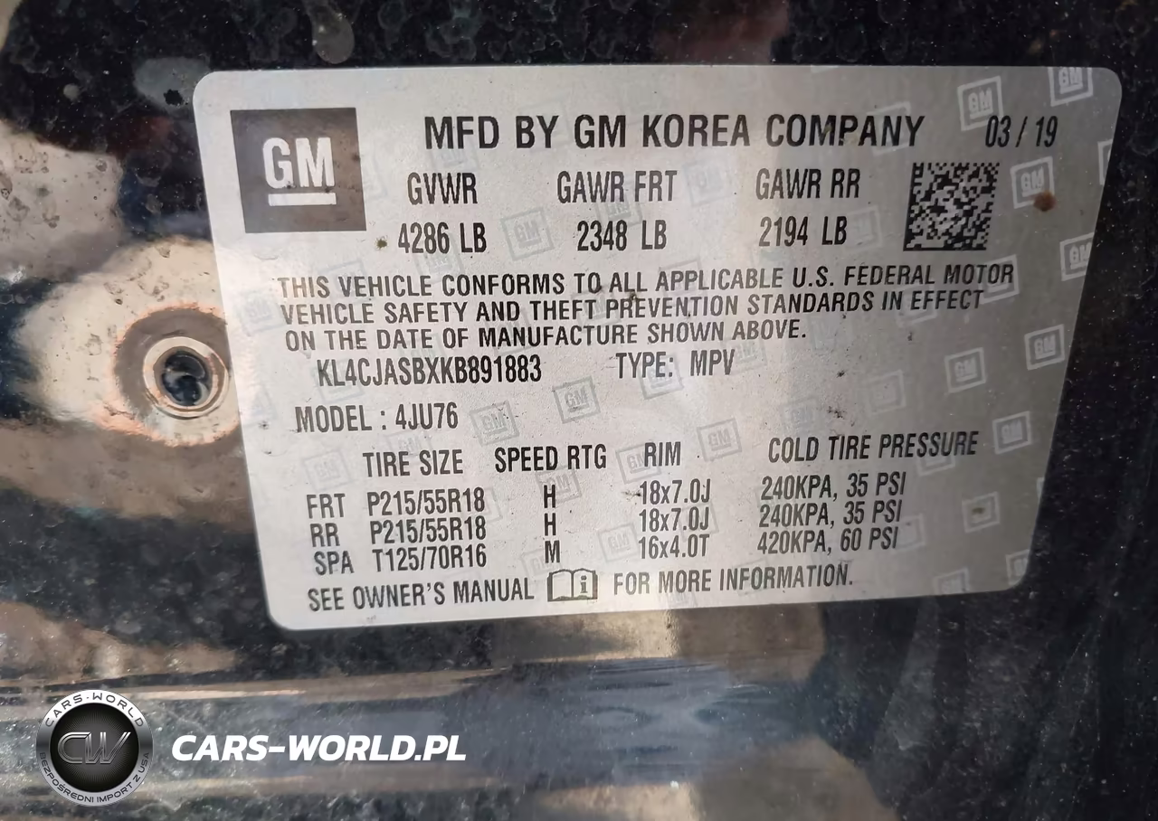2019 Buick Encore Fwd Preferred VIN:KL4CJASBXKB891883 - 9