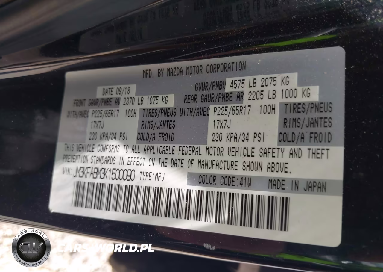 2019 Mazda Cx-5 Sport VIN:JM3KFABM3K1500090 - 9