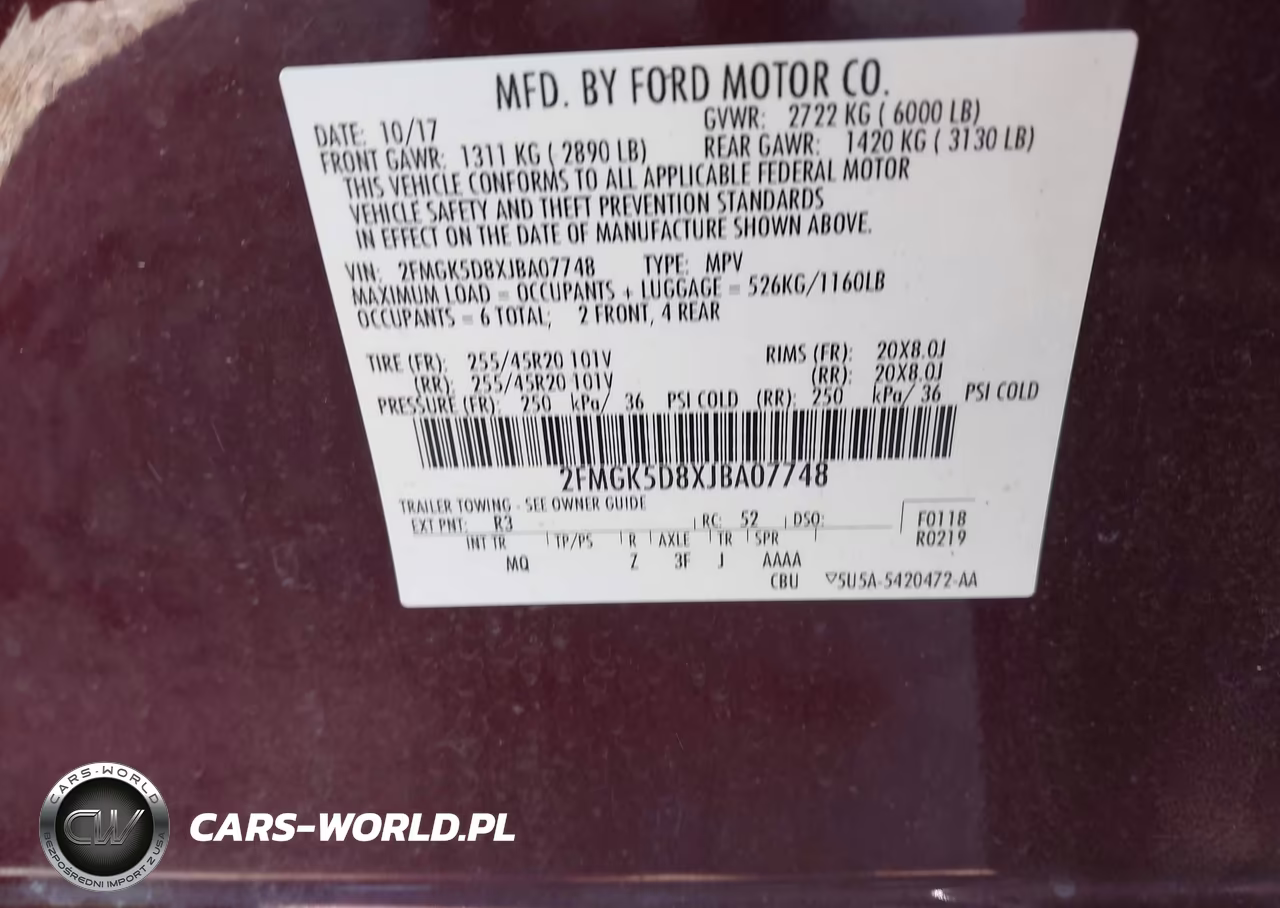 2018 Ford Flex Limited VIN:2FMGK5D8XJBA07748 - 9