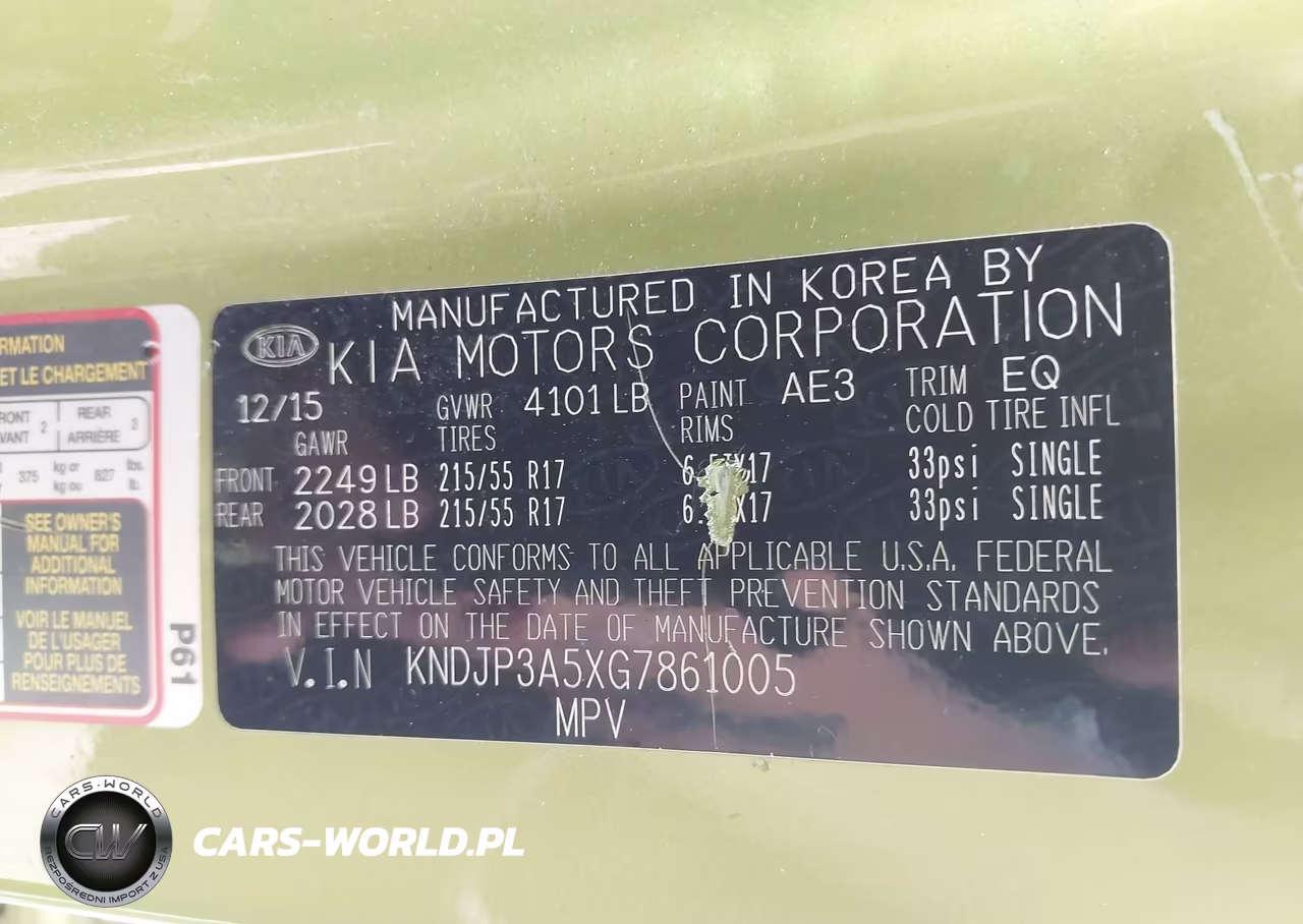 2016 Kia Soul + VIN:KNDJP3A5XG7861005 - 9