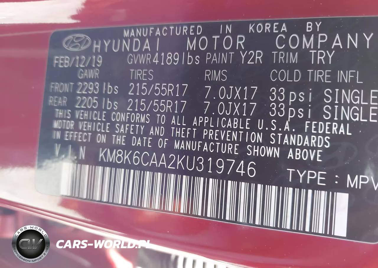 2019 Hyundai Kona Sel VIN:KM8K6CAA2KU319746 - 9