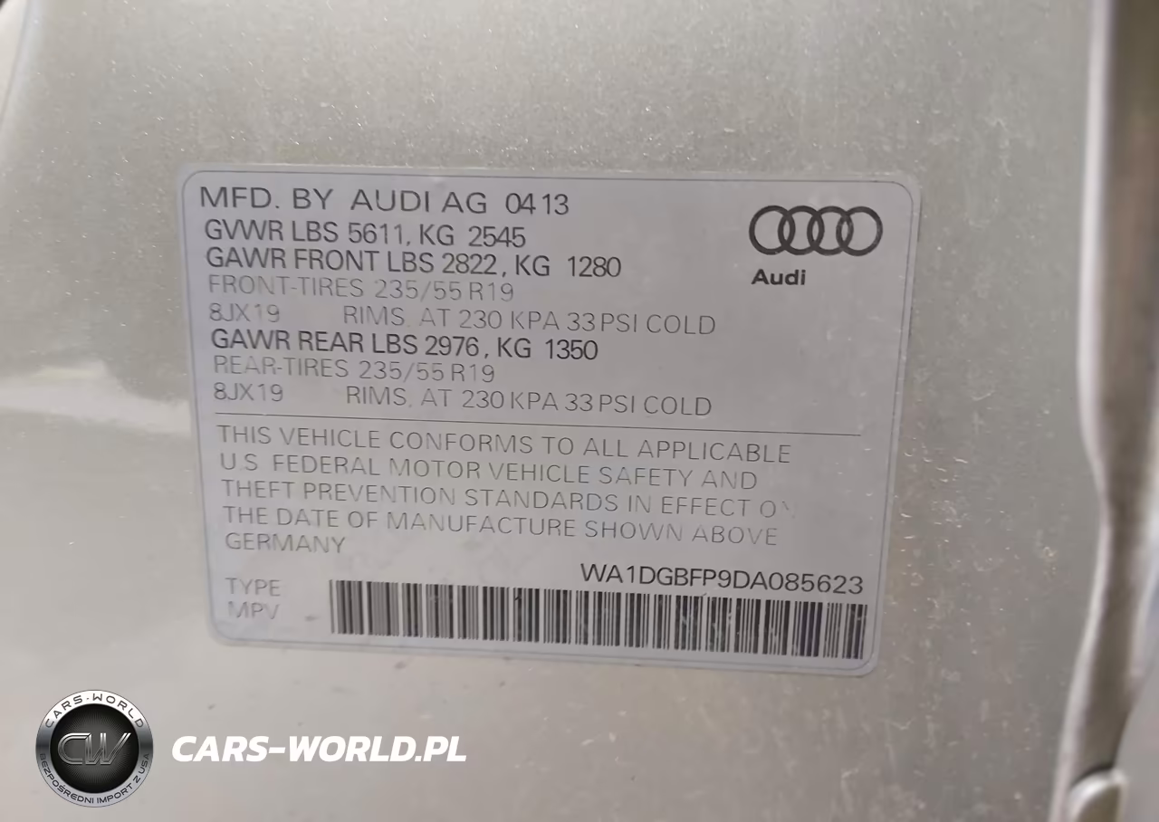 2013 Audi Q5 Premium Plus VIN:WA1DGBFP9DA085623 - 9