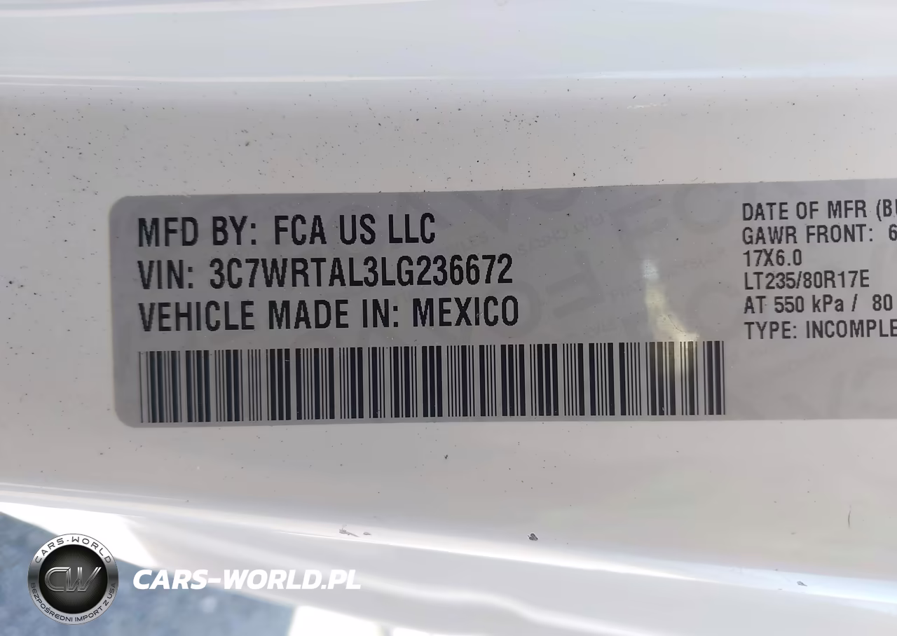 2020 Ram 3500 Chassis Tradesman-Slt VIN:3C7WRTAL3LG236672 - 8