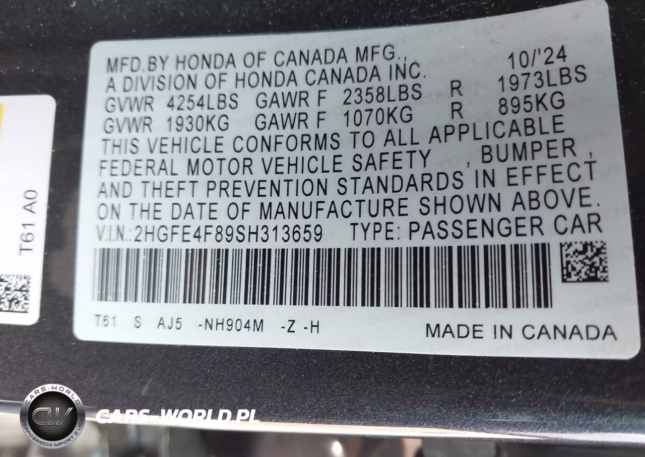2025 Honda Civic Hybrid Sport-Sport Touring VIN:2HGFE4F89SH313659 - 9