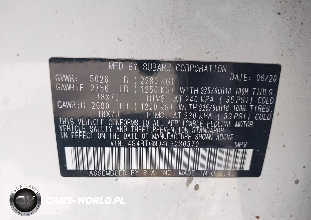 2020 Subaru Outback Limited Xt VIN:4S4BTGND4L3230370 - 9