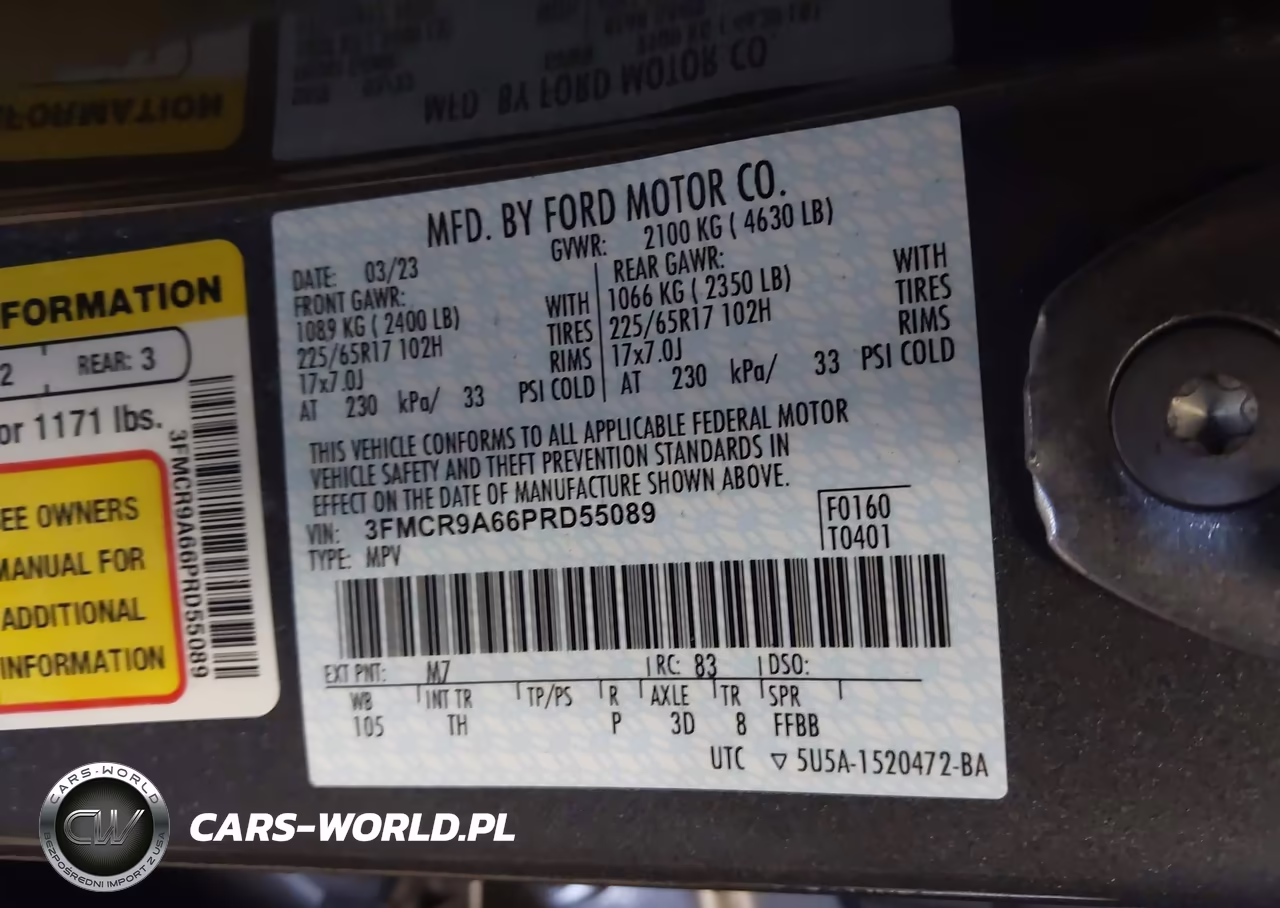 2023 Ford Bronco Sport VIN:3FMCR9A66PRD55089 - 9