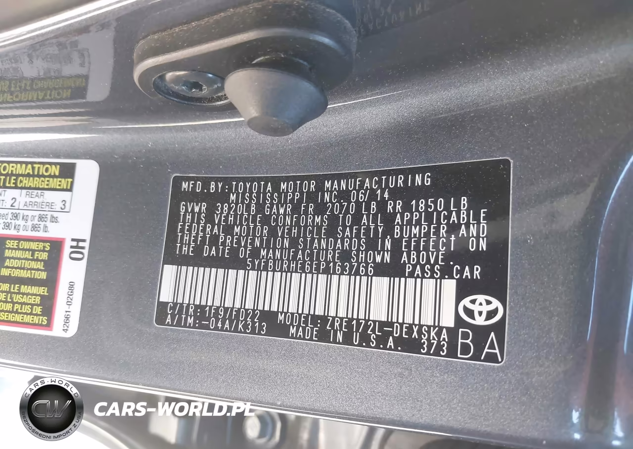 2014 Toyota Corolla S Plus VIN:5YFBURHE6EP163766 - 9