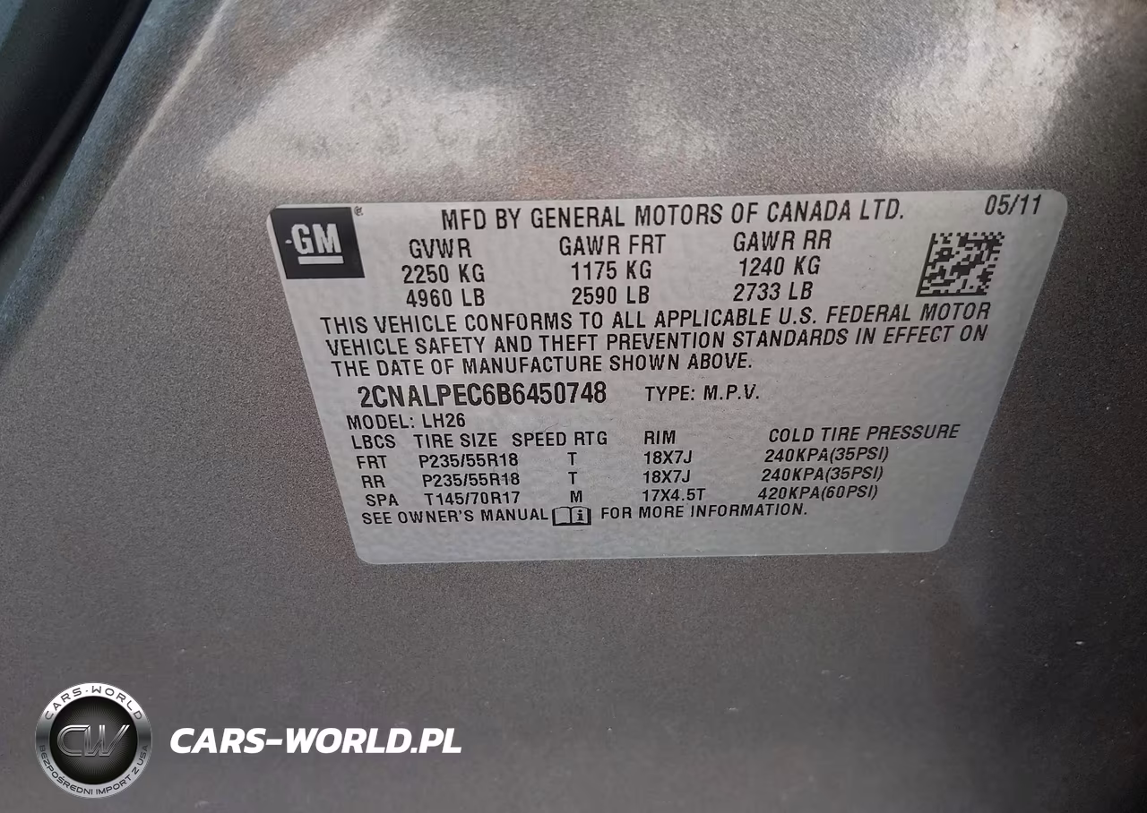 2011 Chevrolet Equinox Lt W-2Lt VIN:2CNALPEC6B6450748 - 9