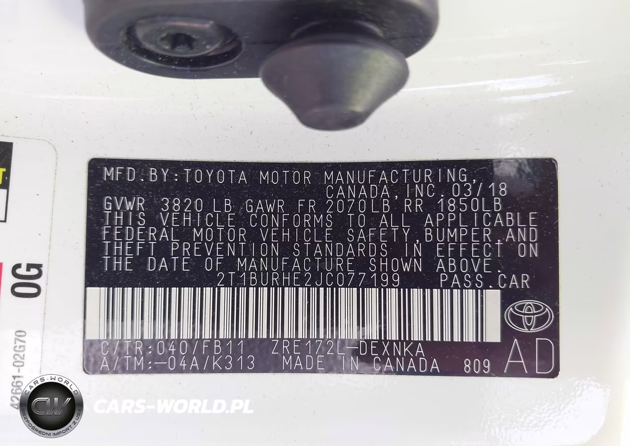 2018 Toyota Corolla Le VIN:2T1BURHE2JC077199 - 9