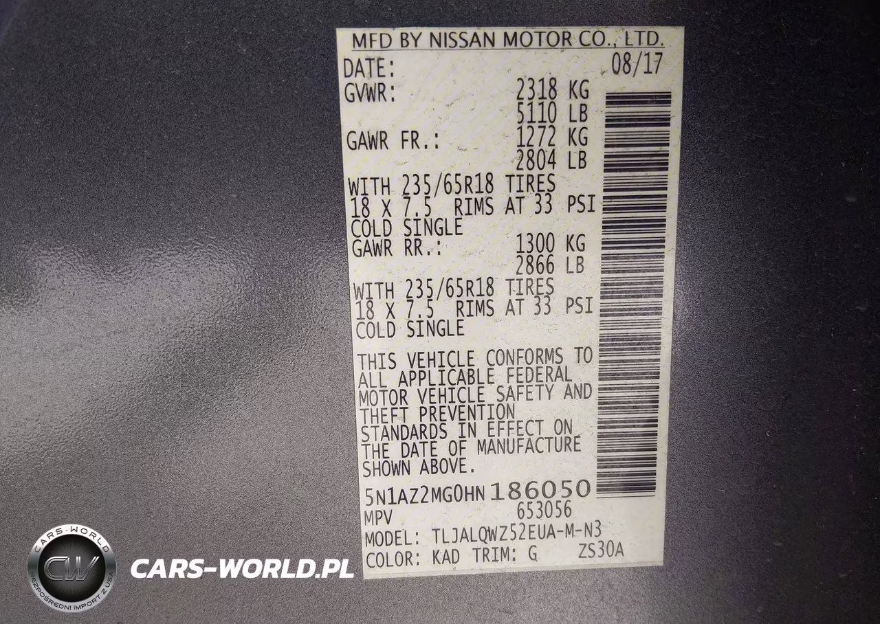 2017 Nissan Murano Sv VIN:5N1AZ2MG0HN186050 - 9