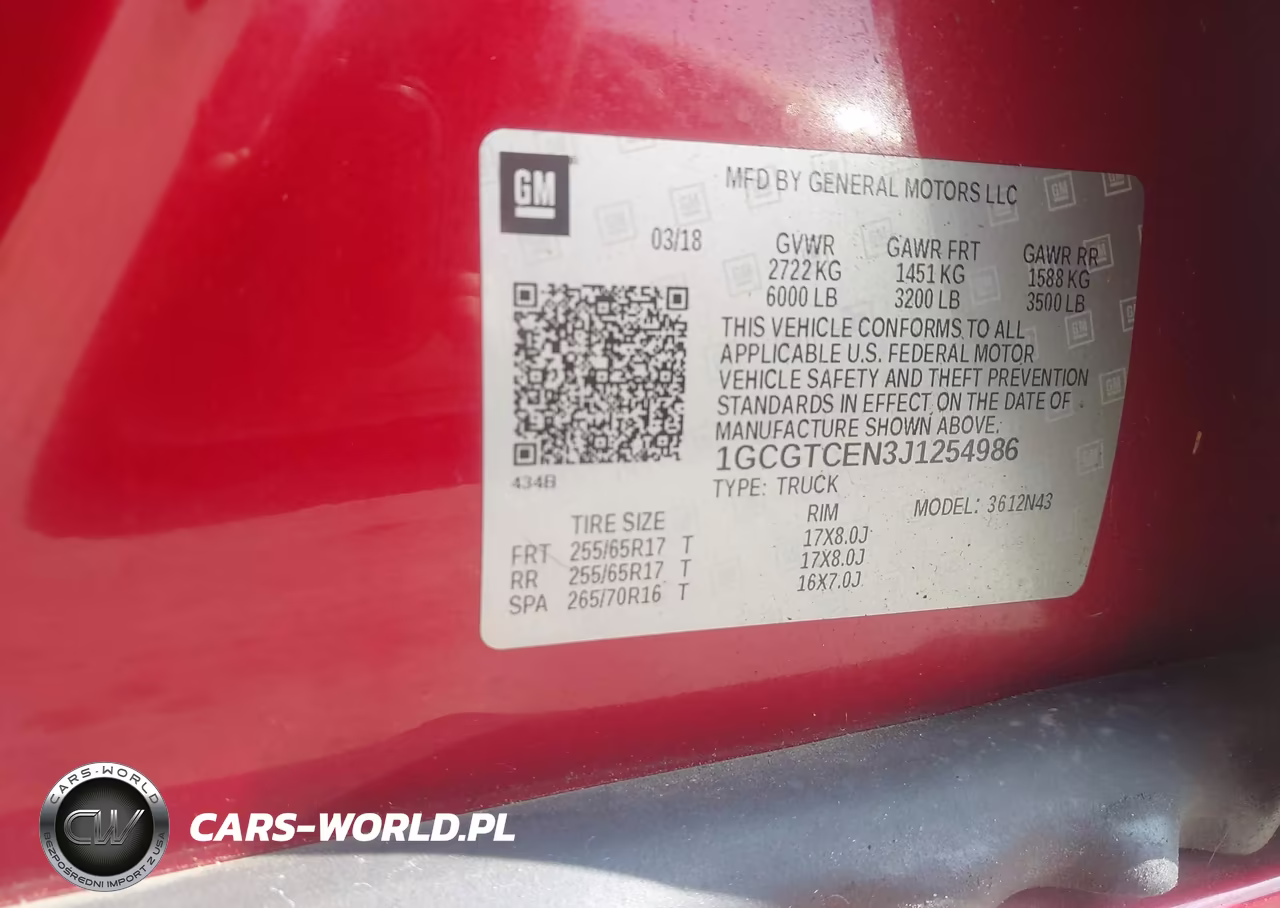 2018 Chevrolet Colorado Lt VIN:1GCGTCEN3J1254986 - 9