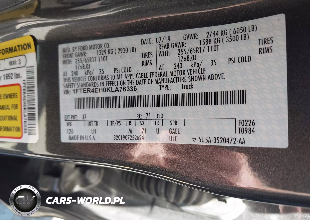 2019 Ford Ranger Xlt VIN:1FTER4EH0KLA76336 - 9