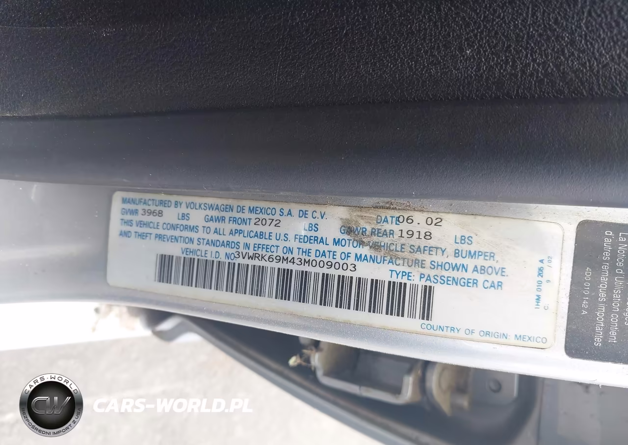 2003 Volkswagen Jetta Gl VIN:3VWRK69M43M009003 - 9
