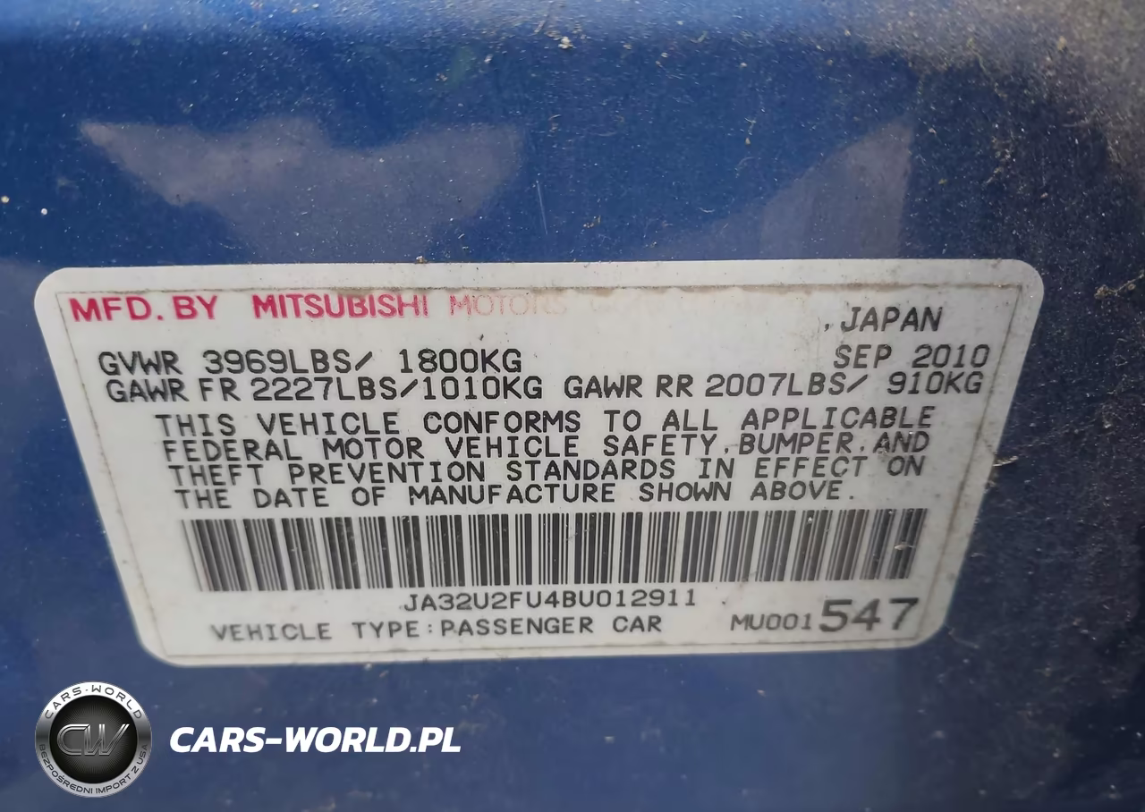 2011 Mitsubishi Lancer Es VIN:JA32U2FU4BU012911 - 9