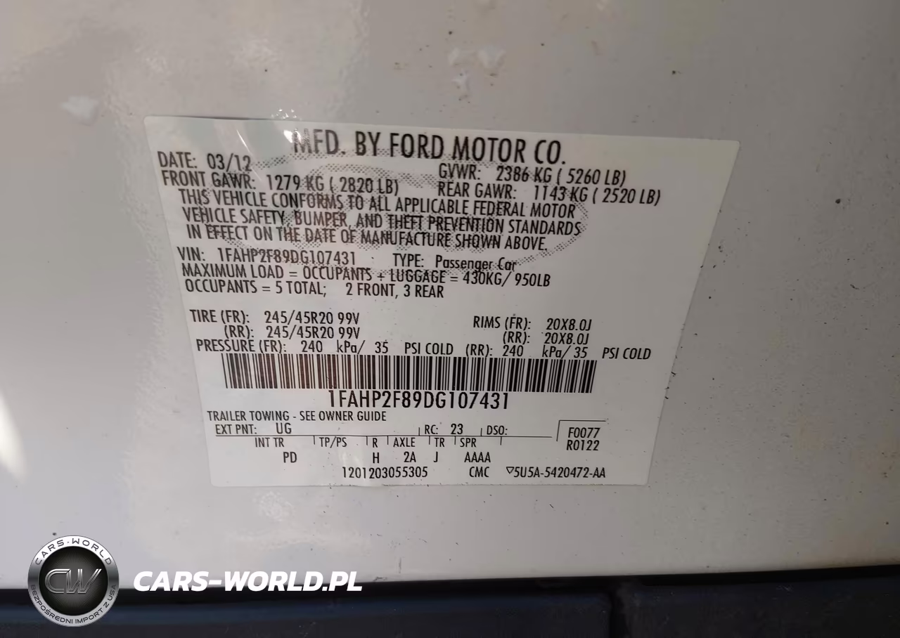 2013 Ford Taurus Limited VIN:1FAHP2F89DG107431 - 9