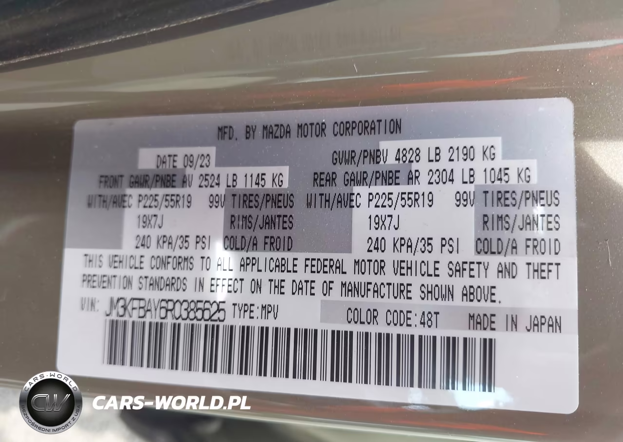2024 Mazda Cx-5 2.5 Carbon Turbo VIN:JM3KFBAY6R0385625 - 9