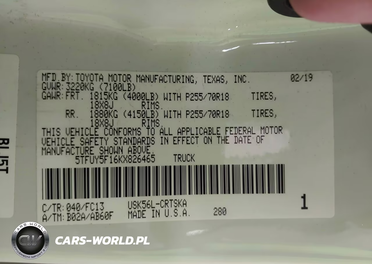 2019 Toyota Tundra Sr5 5.7L V8 VIN:5TFUY5F16KX826465 - 9