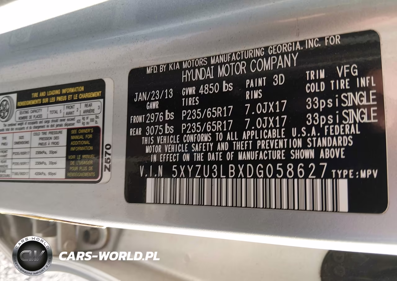 2013 Hyundai Santa Fe Sport VIN:5XYZU3LBXDG058627 - 9