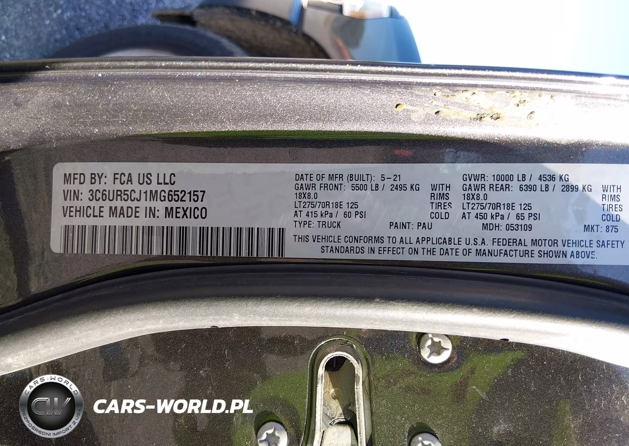 2021 Ram 2500 Tradesman 4X4 6'4 Box VIN:3C6UR5CJ1MG652157 - 9