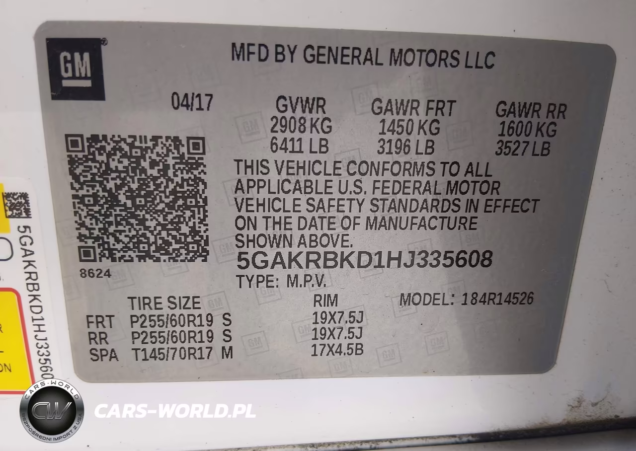 2017 Buick Enclave Leather VIN:5GAKRBKD1HJ335608 - 9