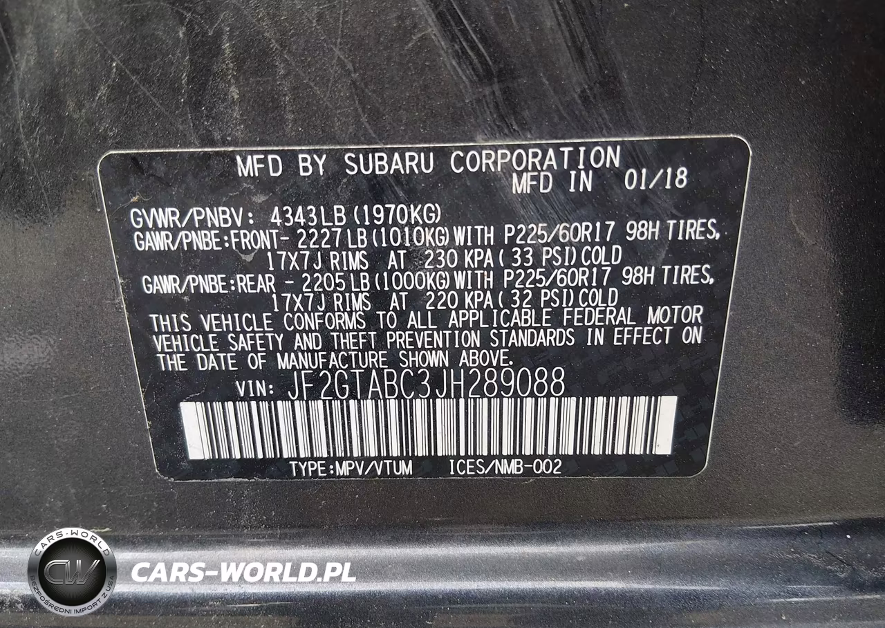 2018 Subaru Crosstrek 2.0I Premium VIN:JF2GTABC3JH289088 - 9