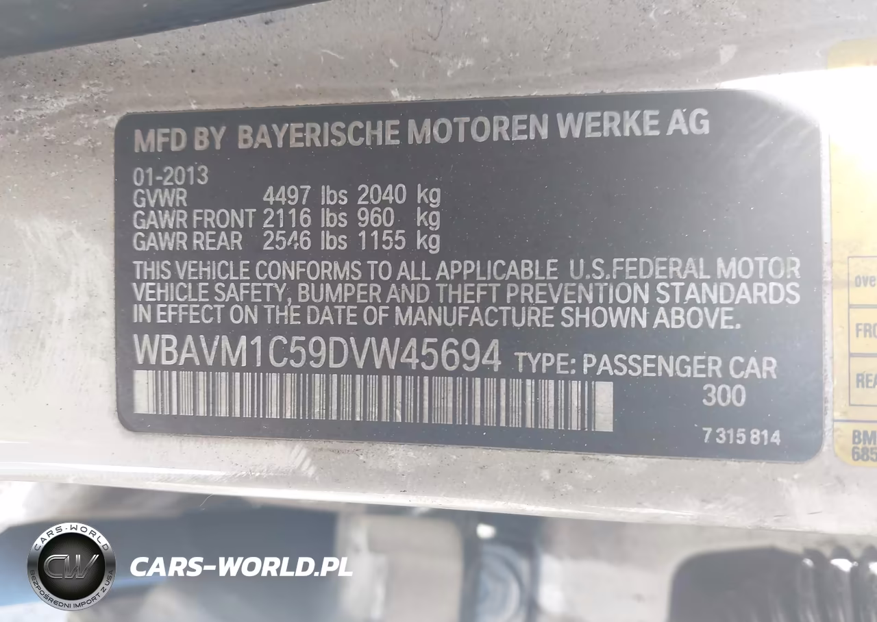 2013 BMW X1 Sdrive28I VIN:WBAVM1C59DVW45694 - 9