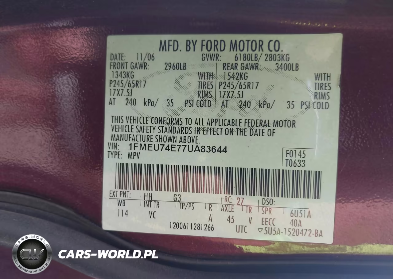 2007 Ford Explorer Eddie Bauer VIN:1FMEU74E77UA83644 - 9