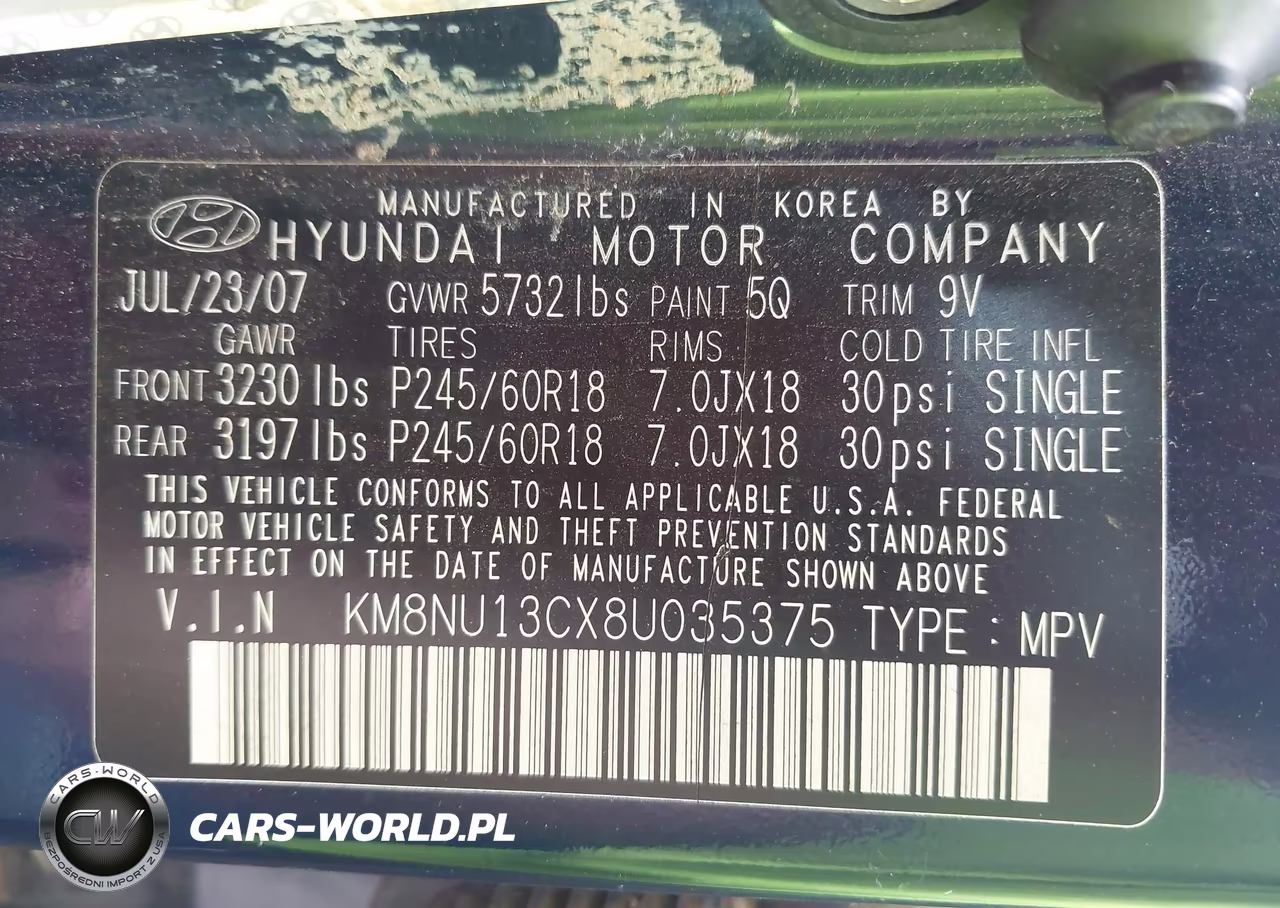 2008 Hyundai Veracruz Gls-Limited-Se VIN:KM8NU13CX8U035375 - 9