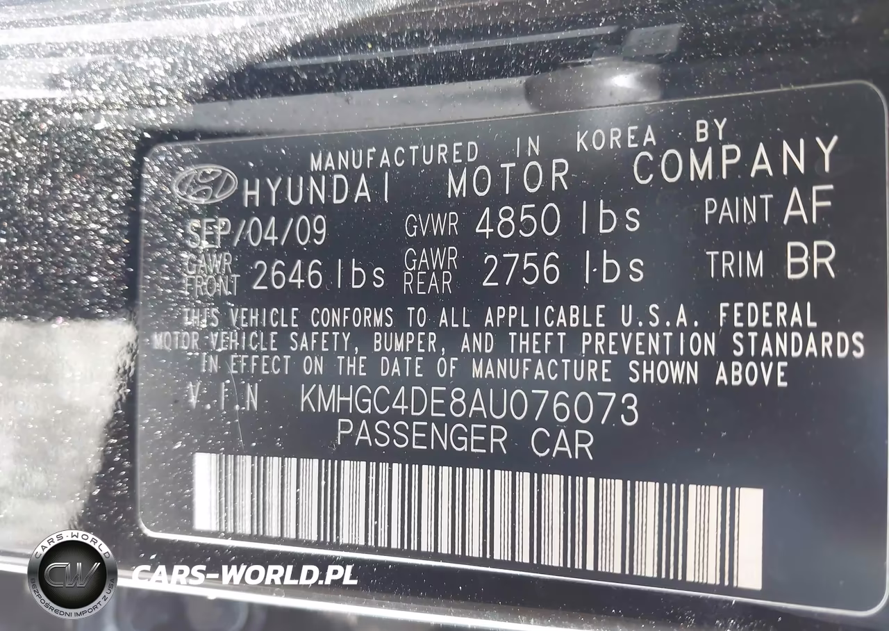 2010 Hyundai Genesis 3.8 VIN:KMHGC4DE8AU076073 - 9