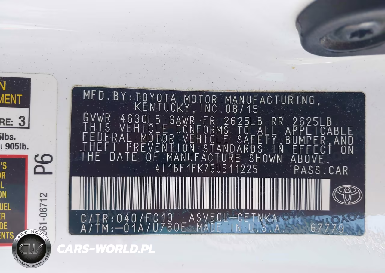 2016 Toyota Camry Le VIN:4T1BF1FK7GU511225 - 9