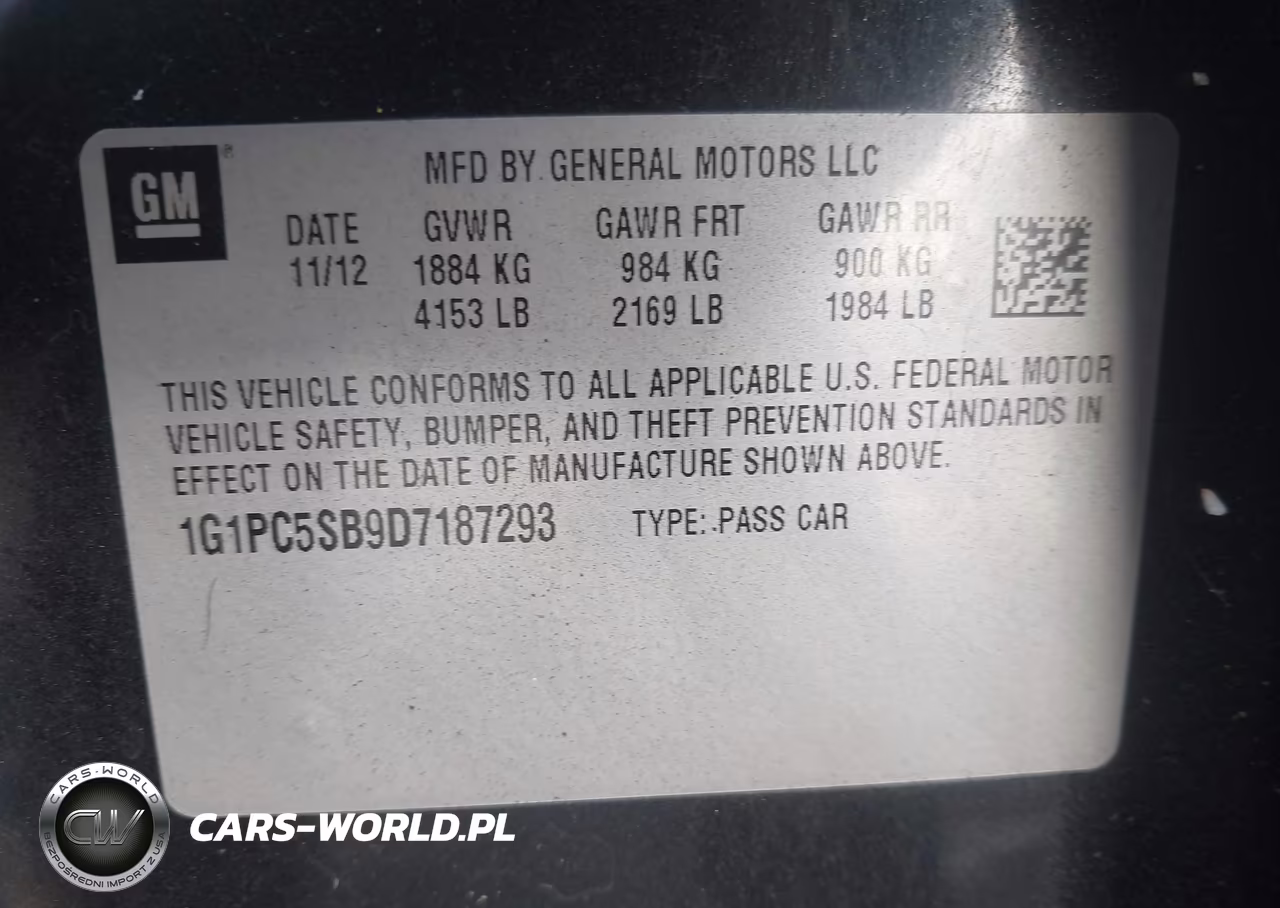 2013 Chevrolet Cruze 1Lt Auto VIN:1G1PC5SB9D7187293 - 9