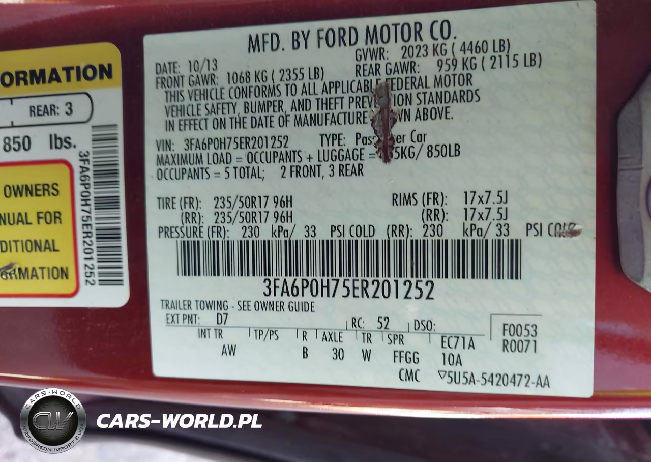 2014 Ford Fusion Se VIN:3FA6P0H75ER201252 - 9