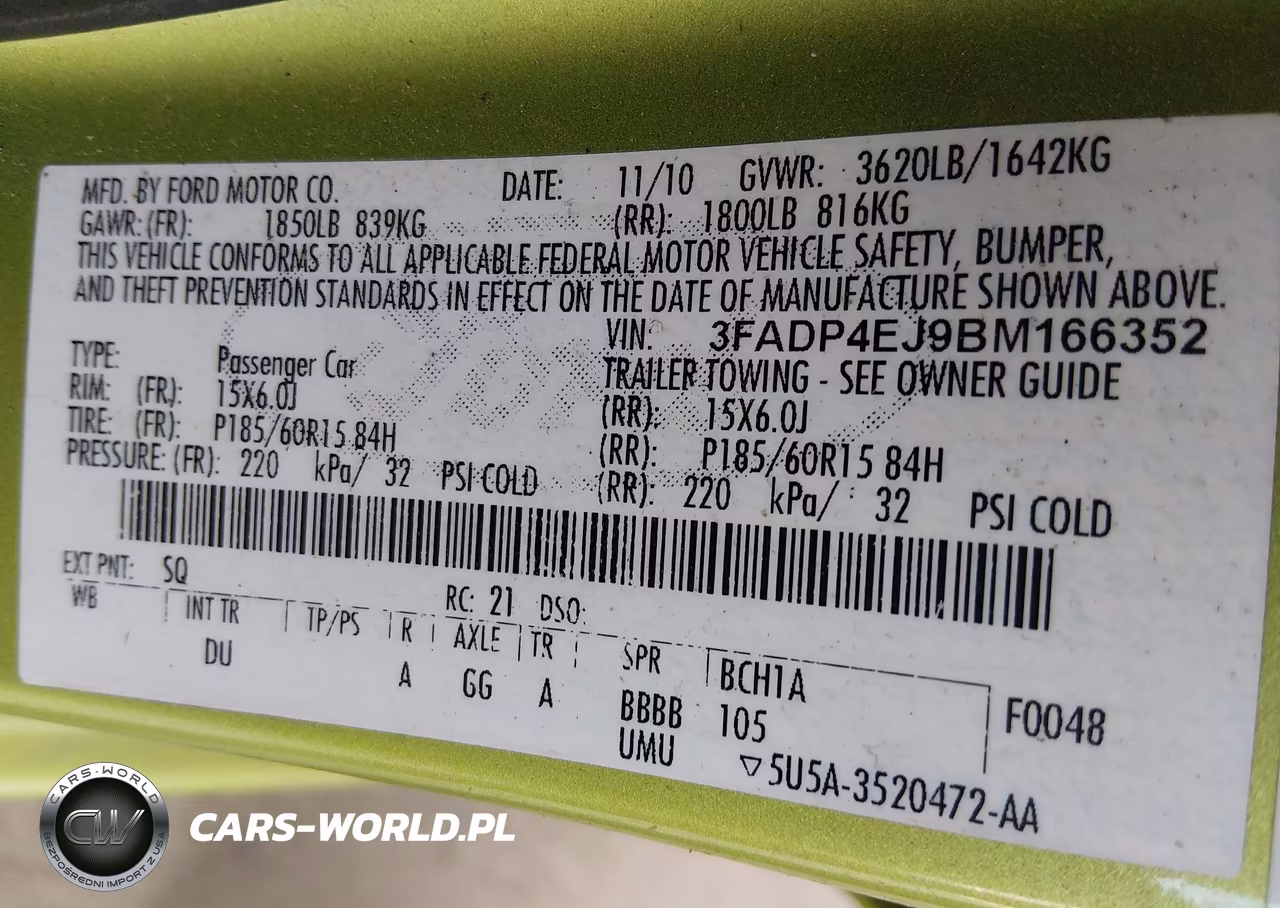 2011 Ford Fiesta Se VIN:3FADP4EJ9BM166352 - 9