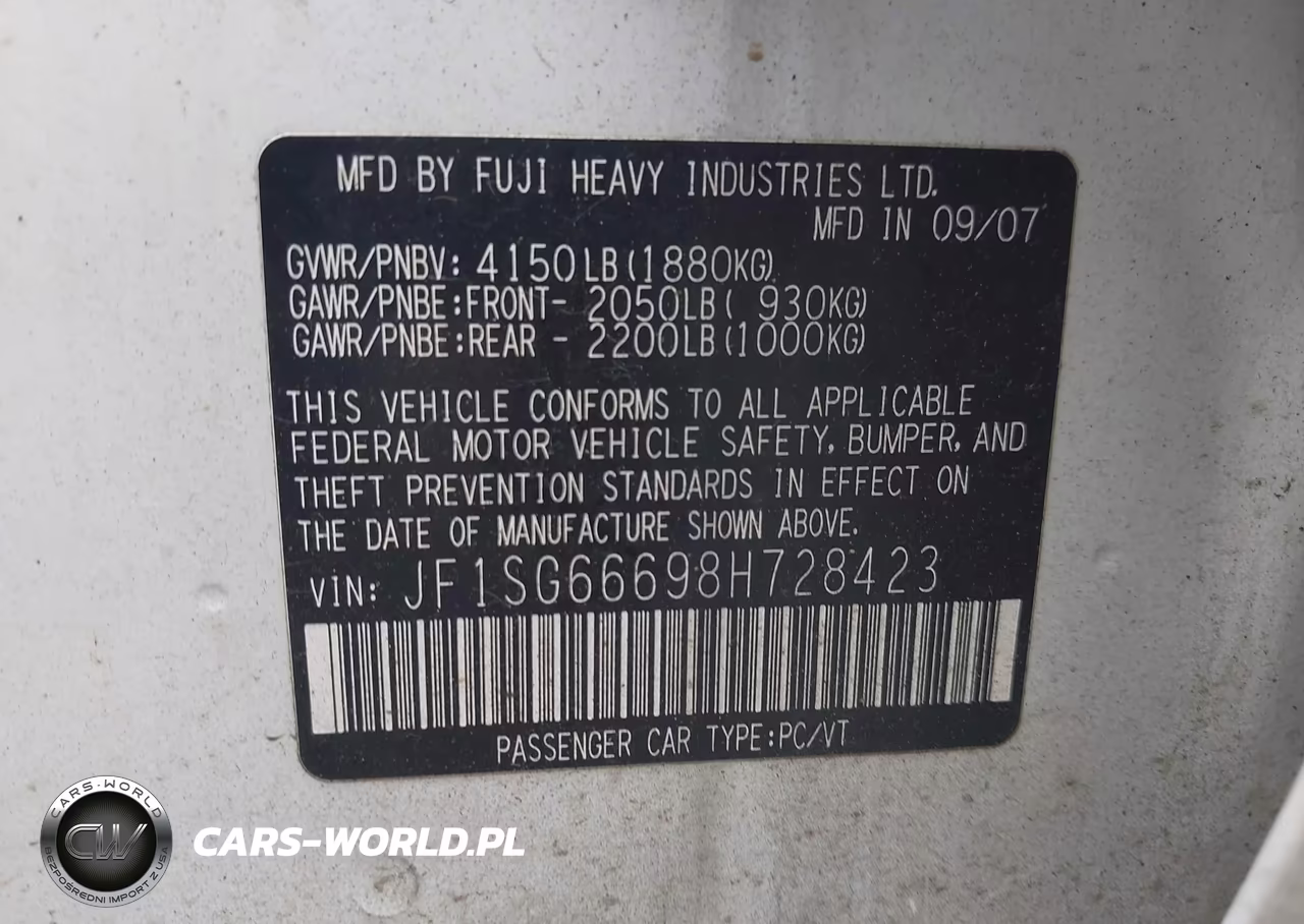 2008 Subaru Forester Sports 2.5X VIN:JF1SG66698H728423 - 9