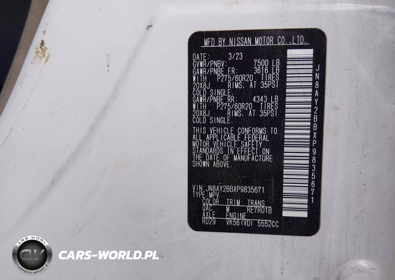 2023 Nissan Armada Sl 4Wd VIN:JN8AY2BBXP9835671 - 9