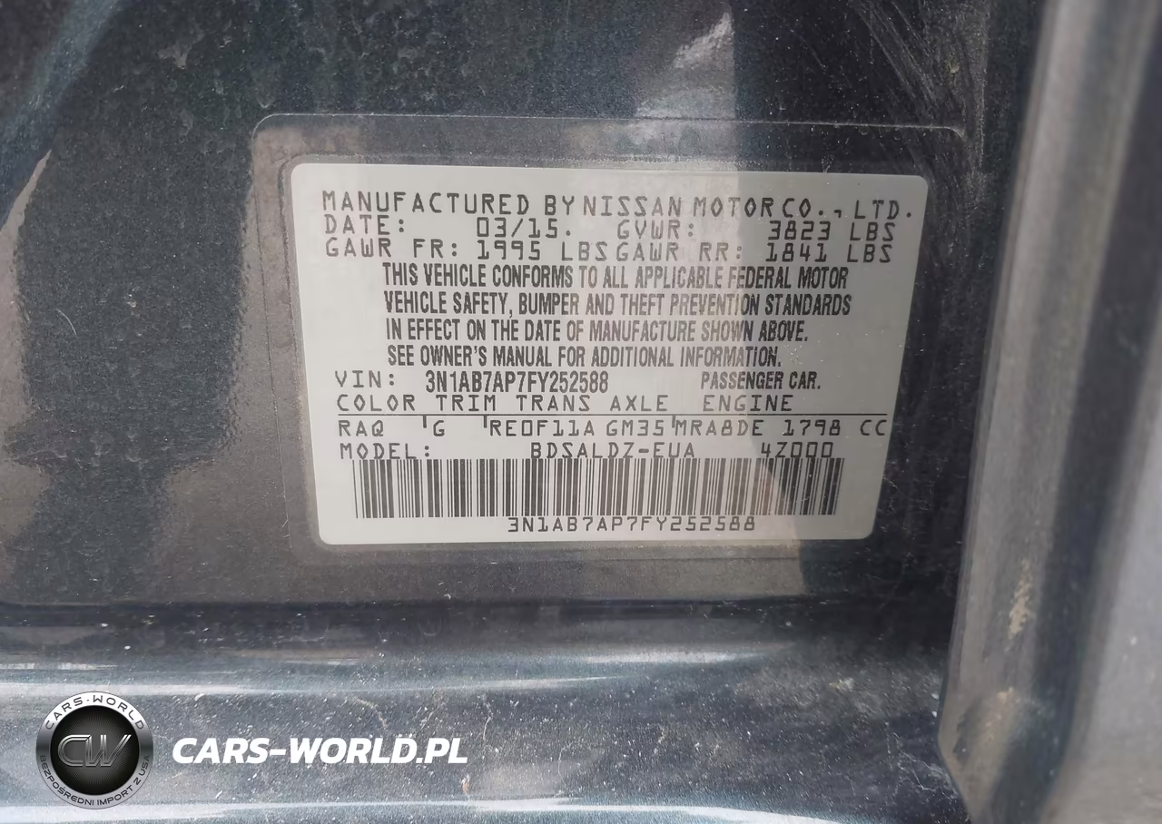 2015 Nissan Sentra Fe+ S-S-Sl-Sr-Sv VIN:3N1AB7AP7FY252588 - 9