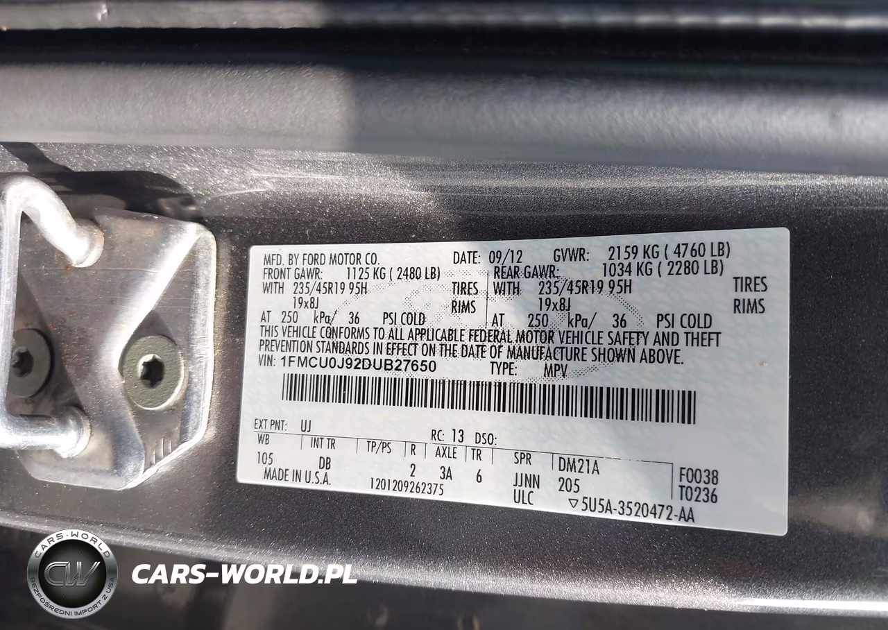 2013 Ford Escape Titanium VIN:1FMCU0J92DUB27650 - 9