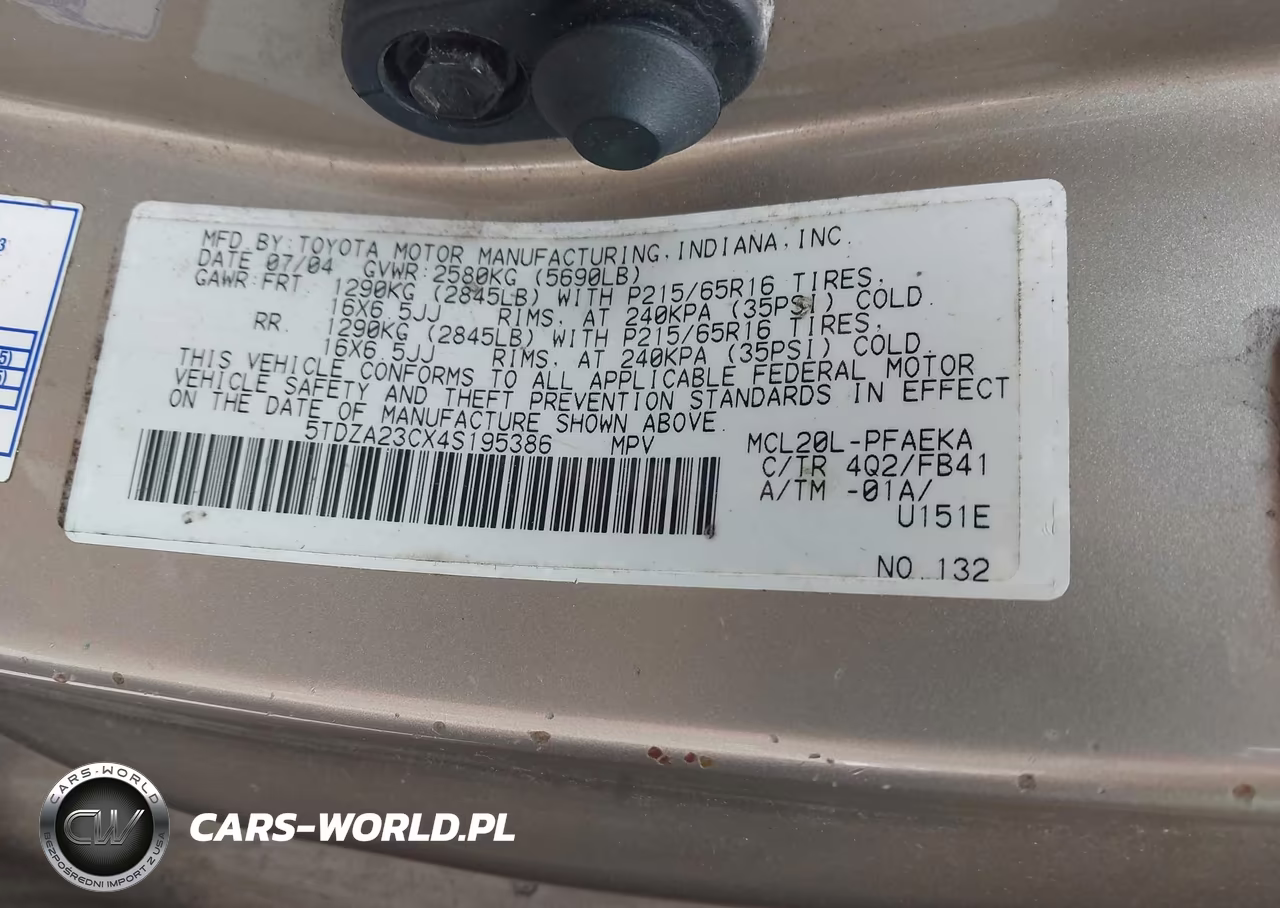 2004 Toyota Sienna Le VIN:5TDZA23CX4S195386 - 9