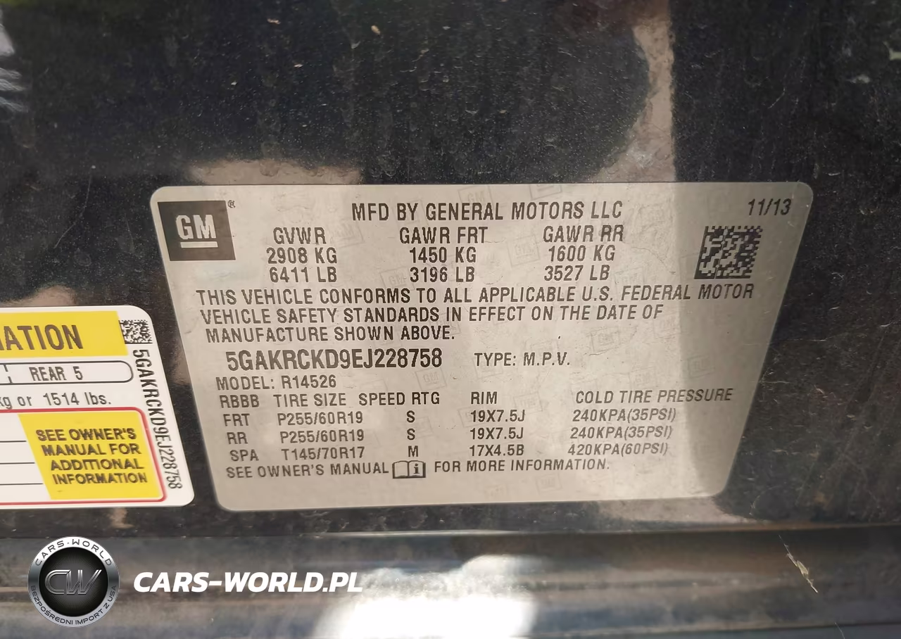 2014 Buick Enclave Premium VIN:5GAKRCKD9EJ228758 - 9
