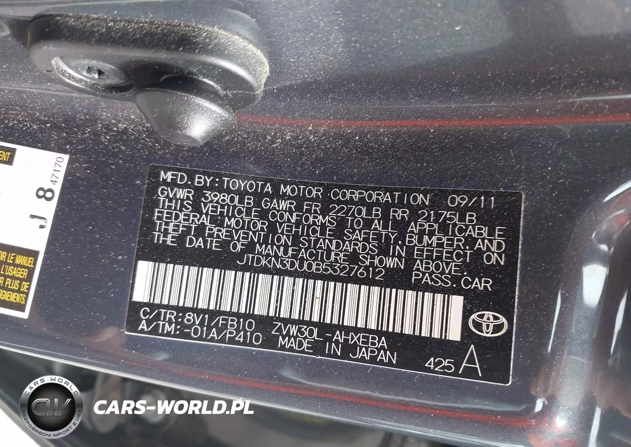 2011 Toyota Prius Two VIN:JTDKN3DU0B5327612 - 9