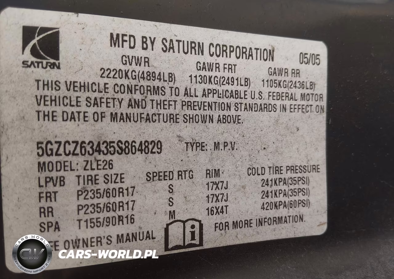 2005 Saturn Vue V6 VIN:5GZCZ63435S864829 - 9