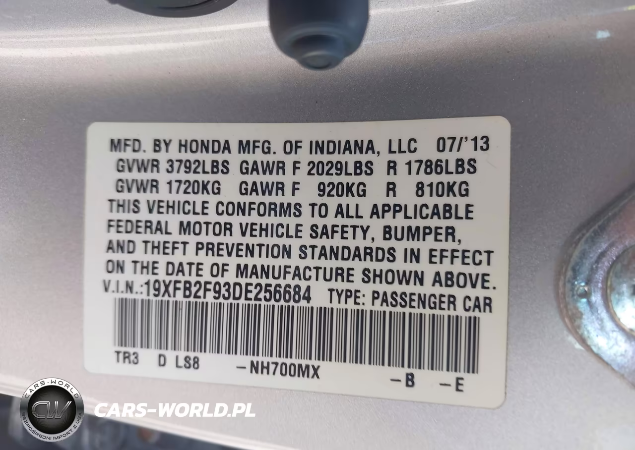 2013 Honda Civic Ex-L VIN:19XFB2F93DE256684 - 9
