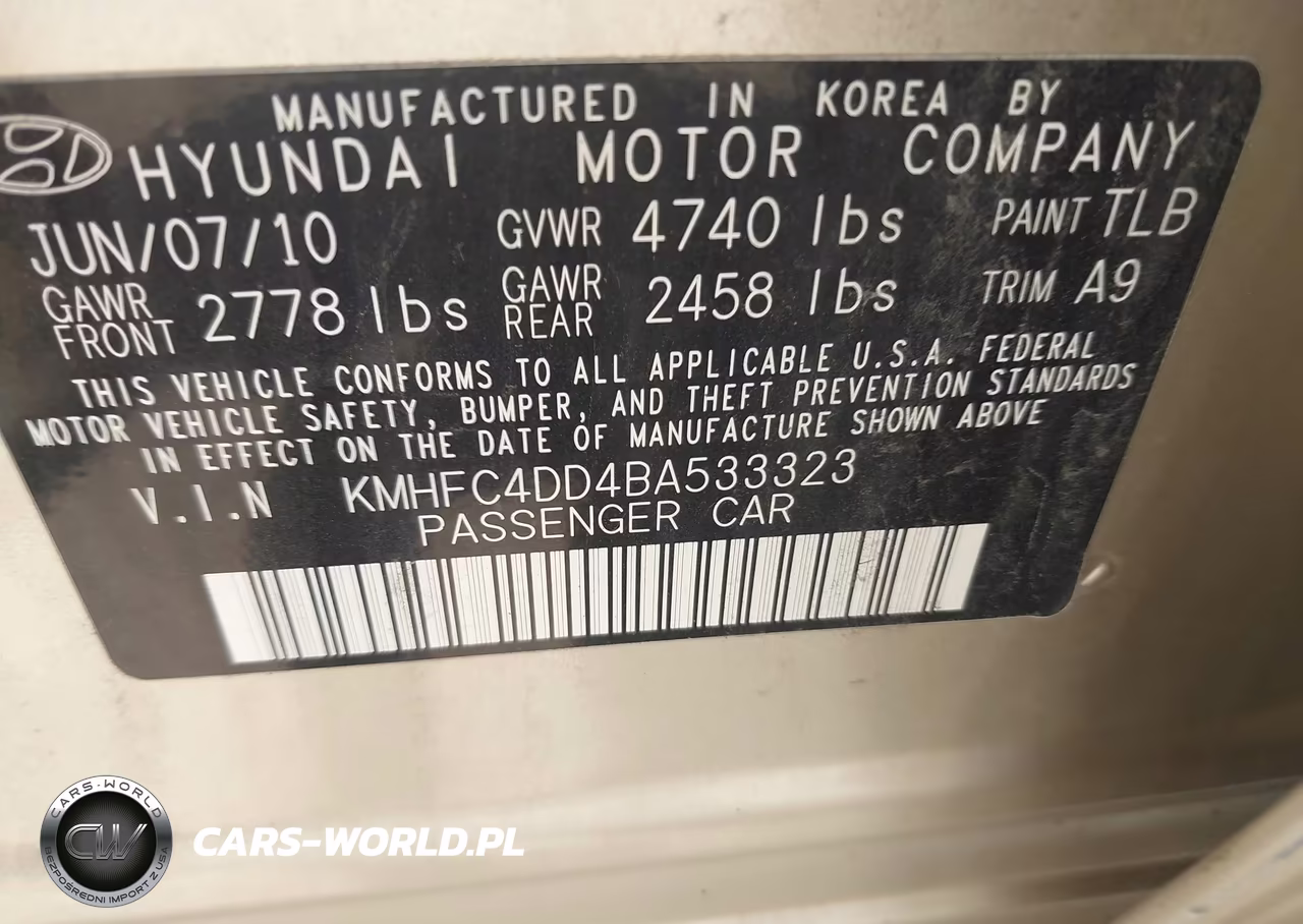 2011 Hyundai Azera Gls VIN:KMHFC4DD4BA533323 - 9