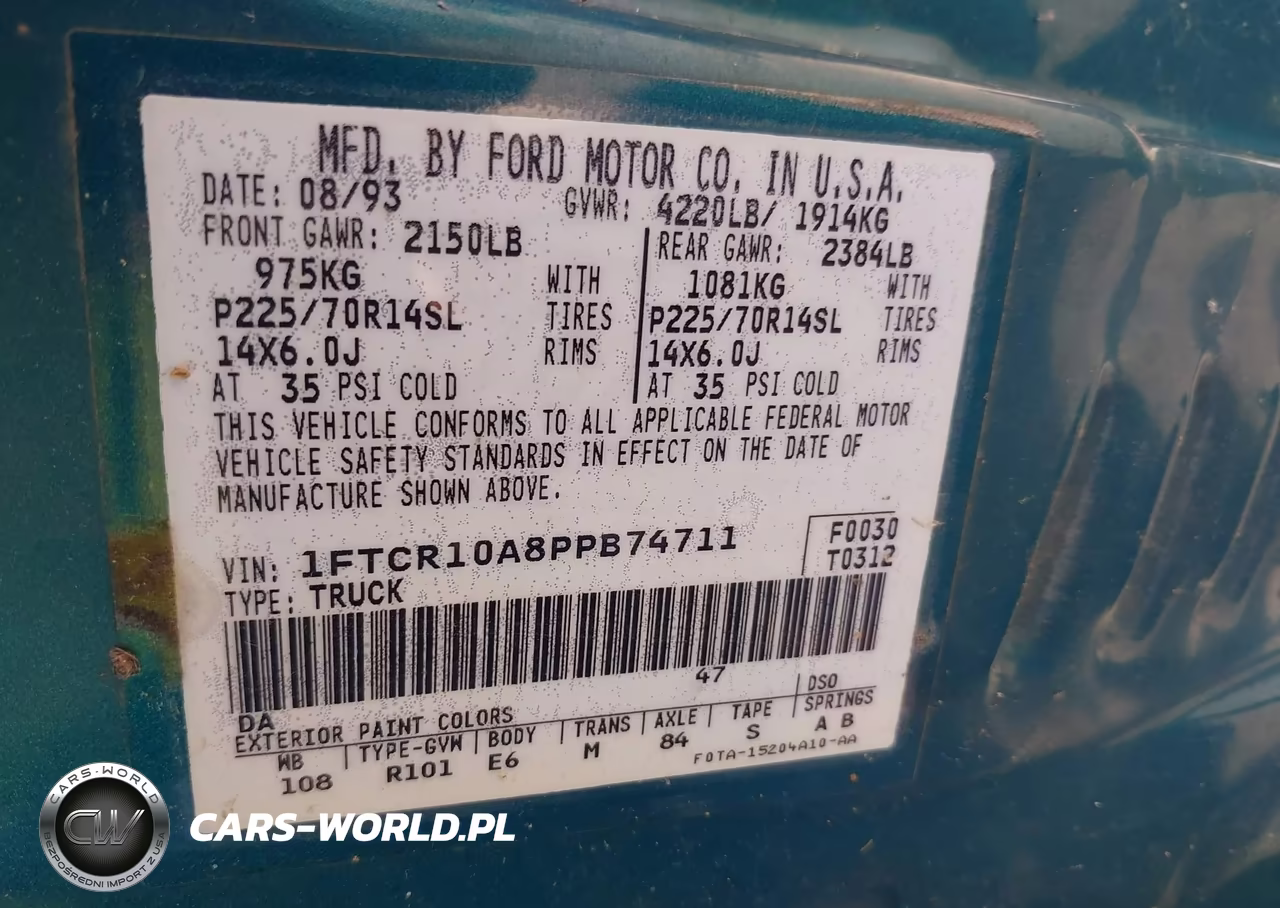 1993 Ford Ranger VIN:1FTCR10A8PPB74711 - 9