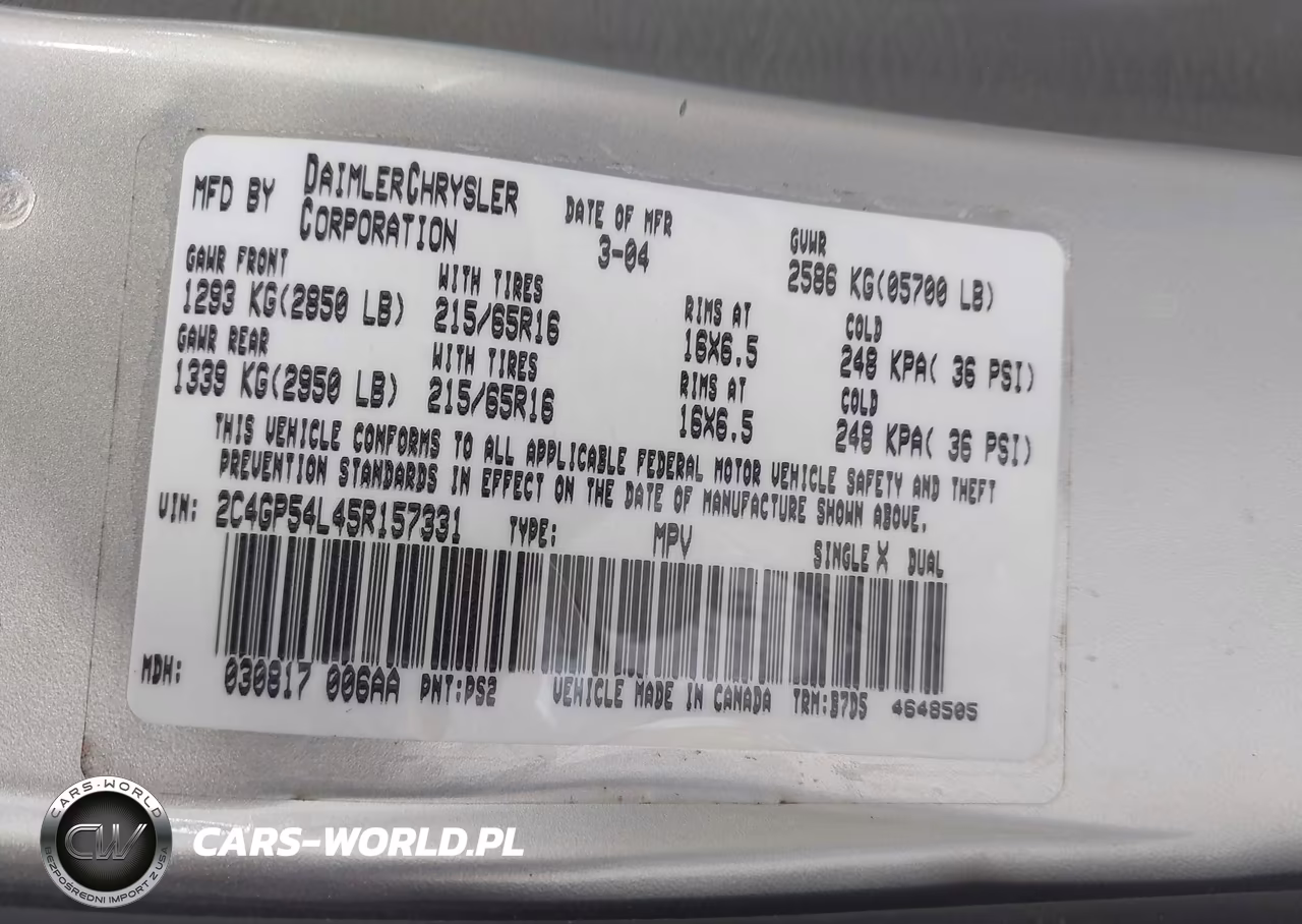 2005 Chrysler Town & Country Touring VIN:2C4GP54L45R157331 - 9