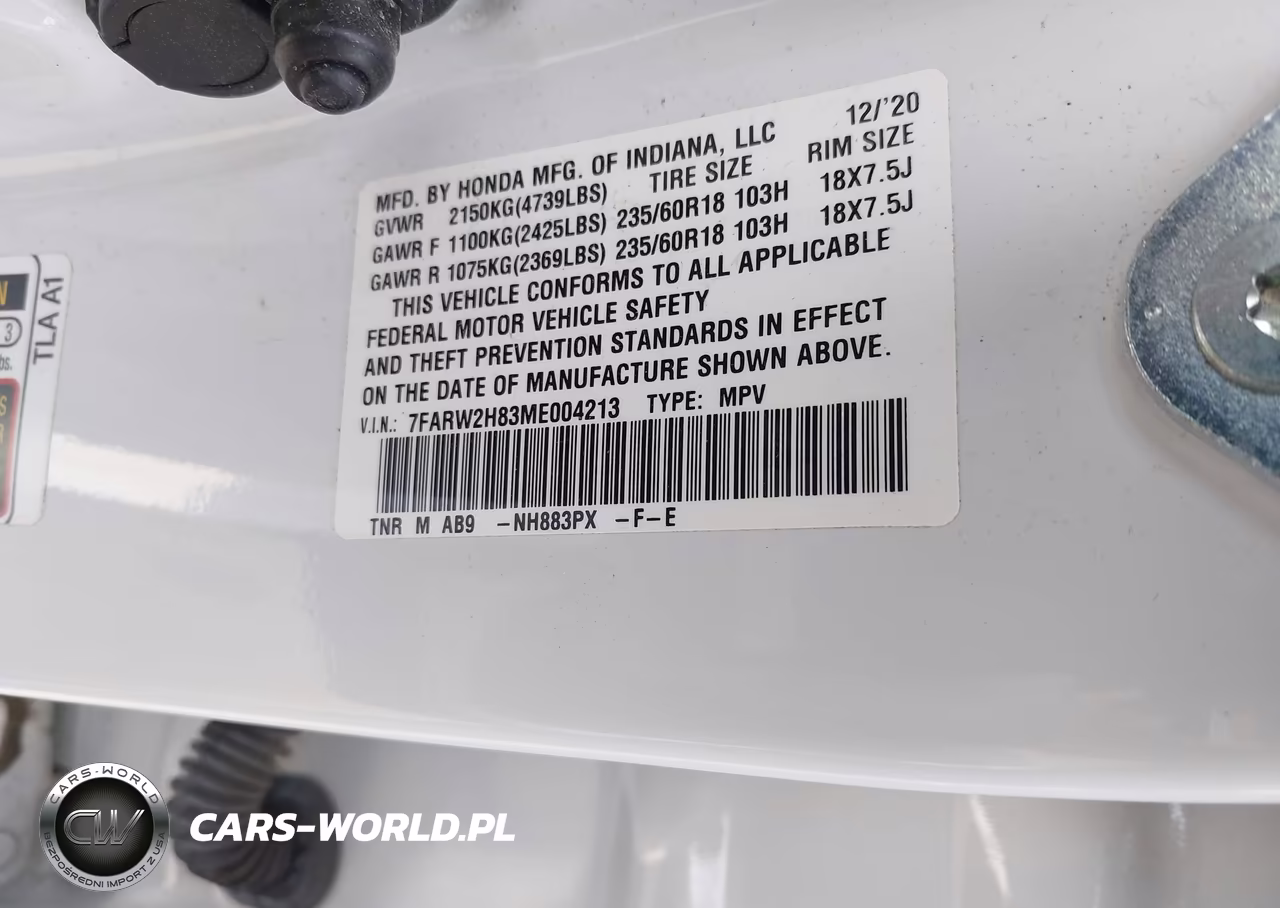 2021 Honda Cr-V Awd Ex-L VIN:7FARW2H83ME004213 - 9