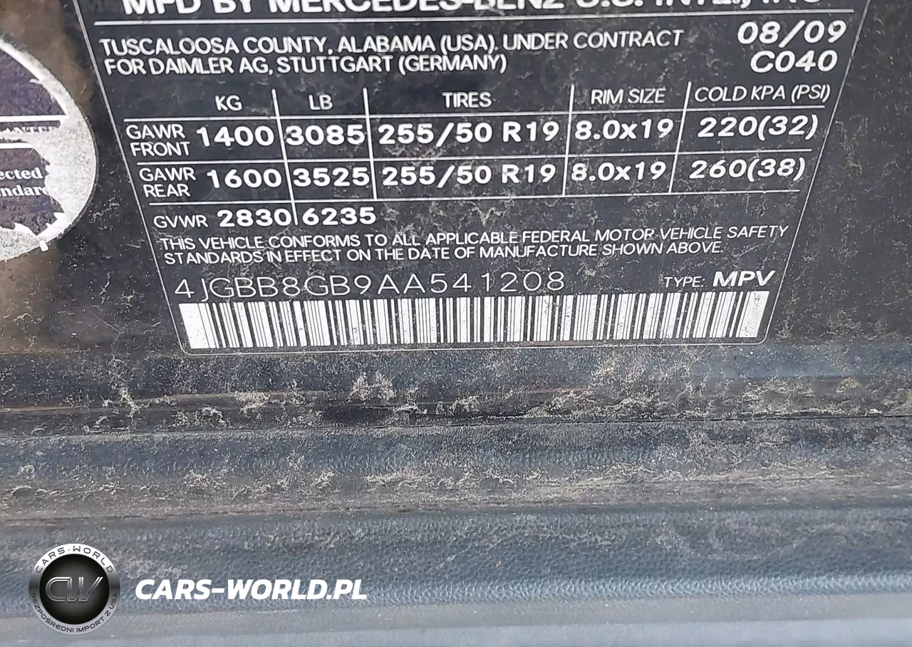 2010 Mercedes-Benz Ml 350 4Matic VIN:4JGBB8GB9AA541208 - 9