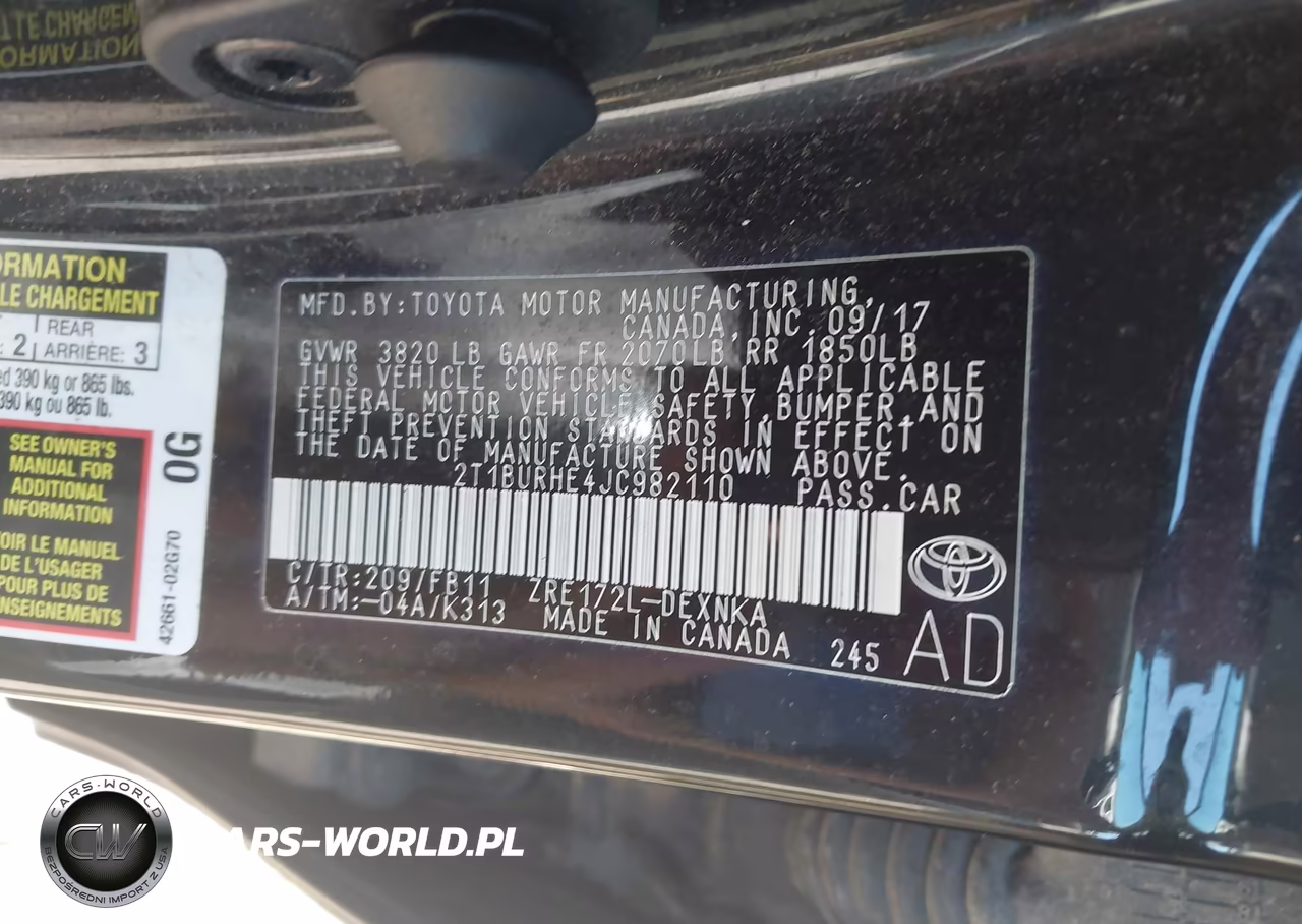 2018 Toyota Corolla Le VIN:2T1BURHE4JC982110 - 9