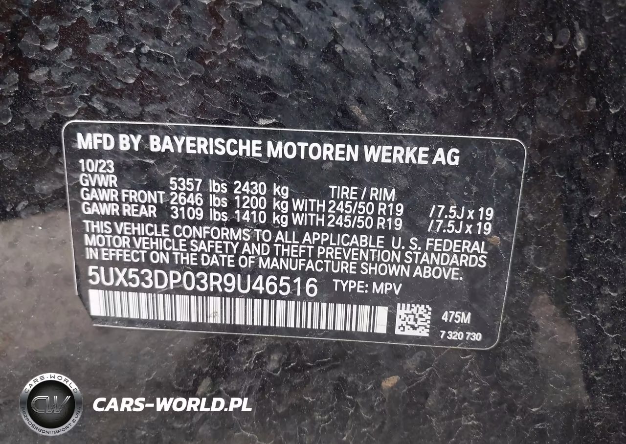 2024 BMW X3 xDrive30I VIN:5UX53DP03R9U46516 - 9